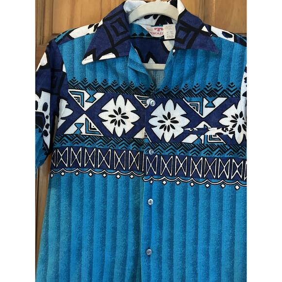 Vintage 60s 70s Sears Hawaii Shirt Small Floral Hawaiian Button Up - Picture 2 of 9